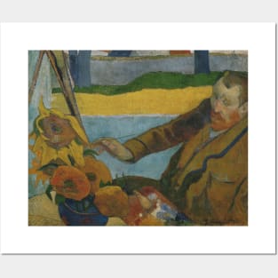 Vincent van Gogh Painting Sunflowers by Paul Gauguin Posters and Art